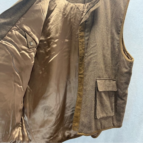 Hickey Freeman Brown Tweed Corduroy Men Field Barn Vest XXL English Countryside - Picture 7 of 13